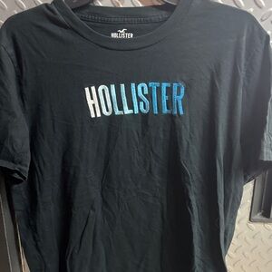 Hollister Black Tee with Blue Gradient Logo